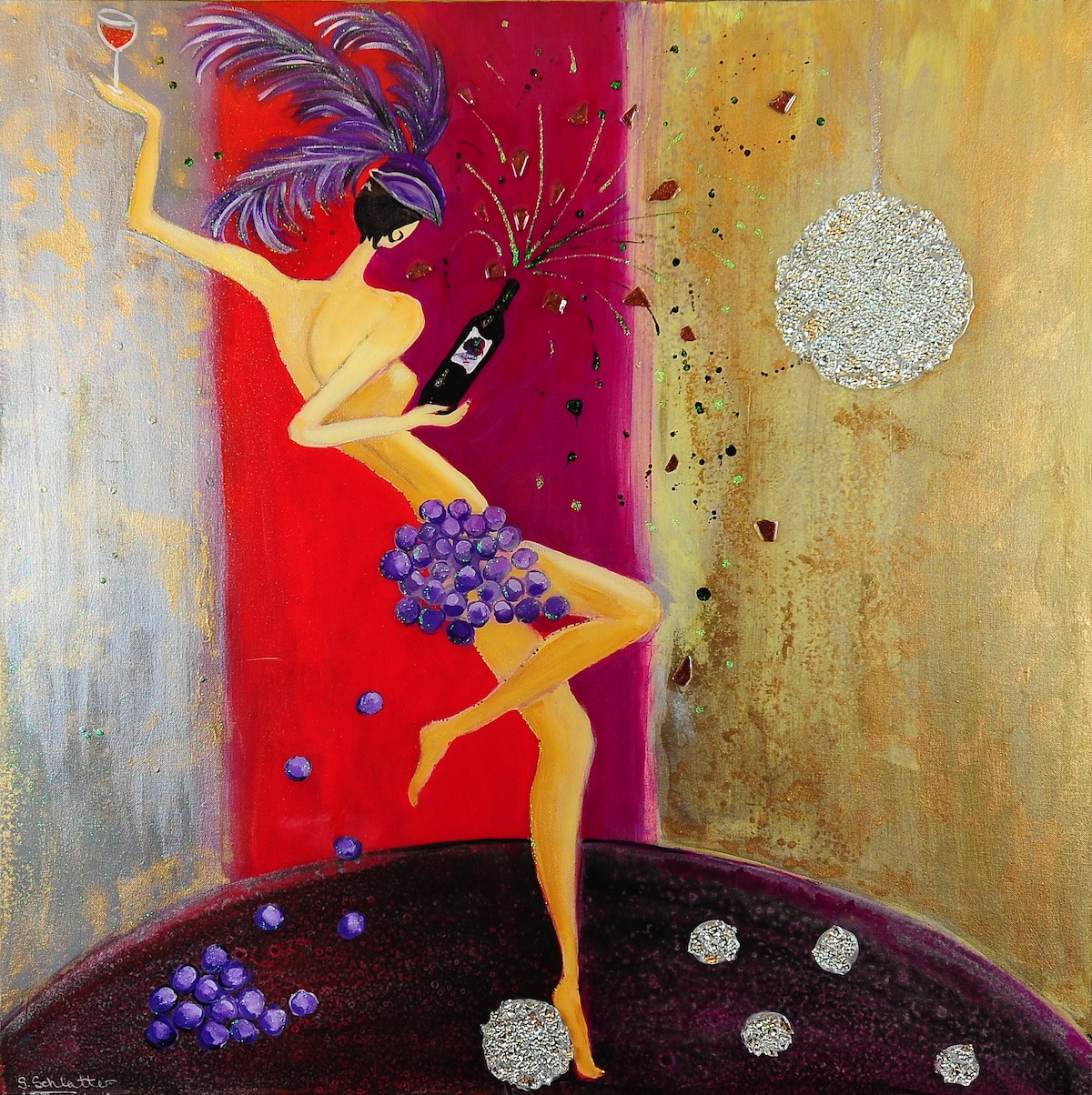 Fling Goddess of Wine - Painting by Stephanie Schlatter
