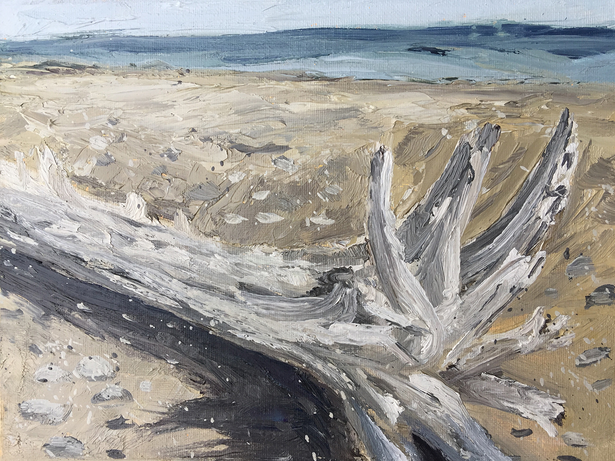 Driftwood Found - Painting by Stephanie Schlatter