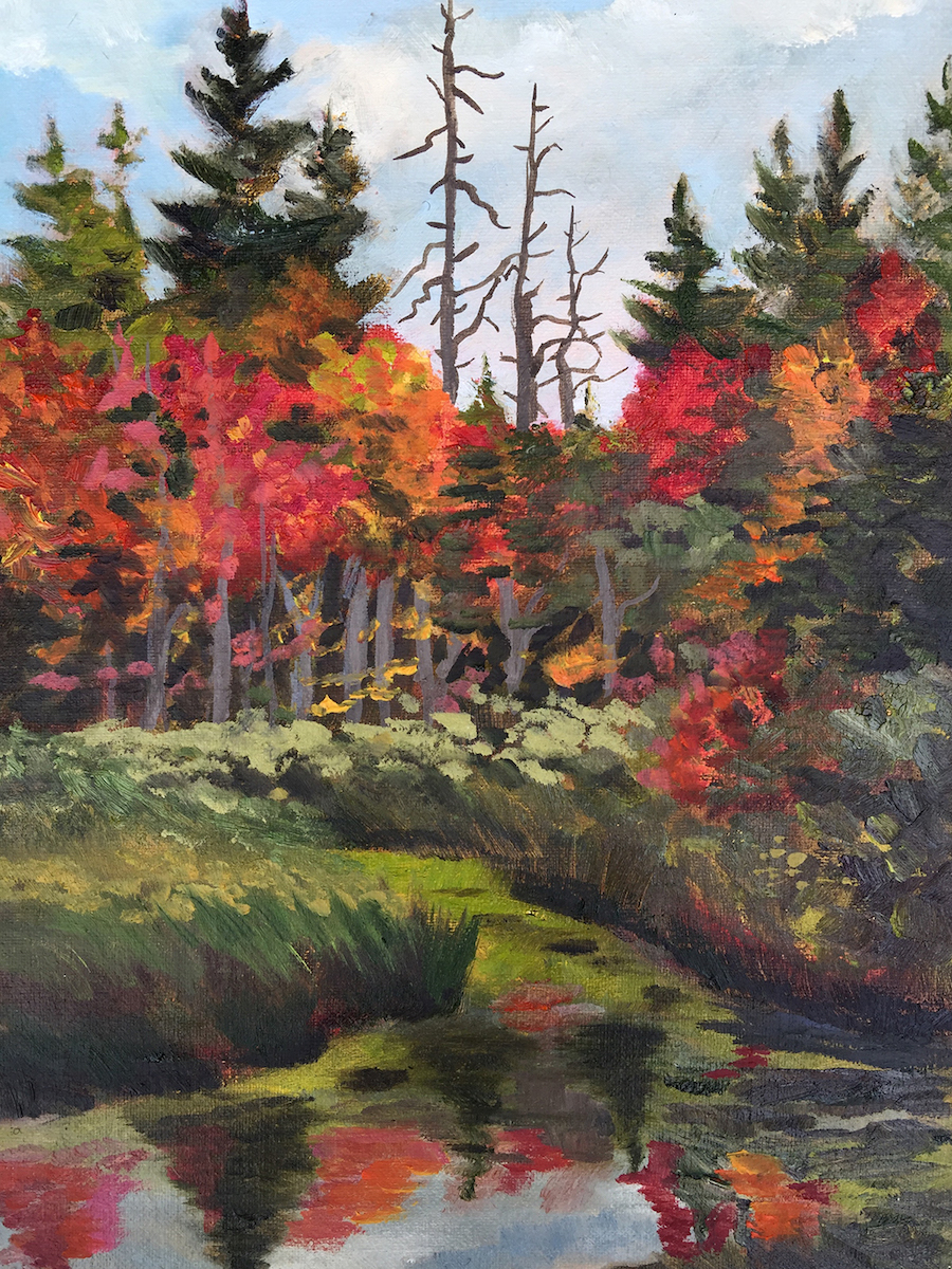 Fall River View - Painting by Stephanie Schlatter