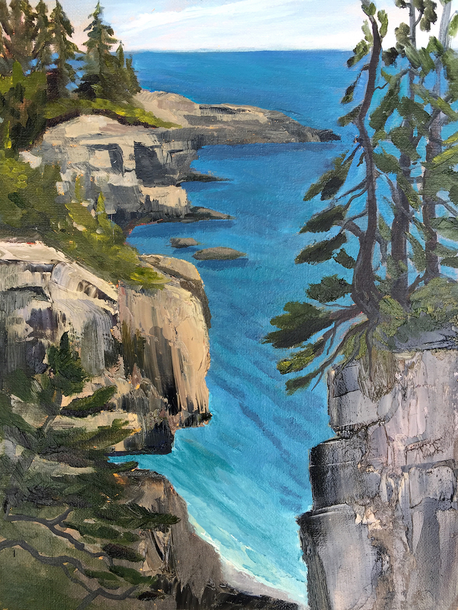 Looking Down on Beauty - Painting by Stephanie Schlatter