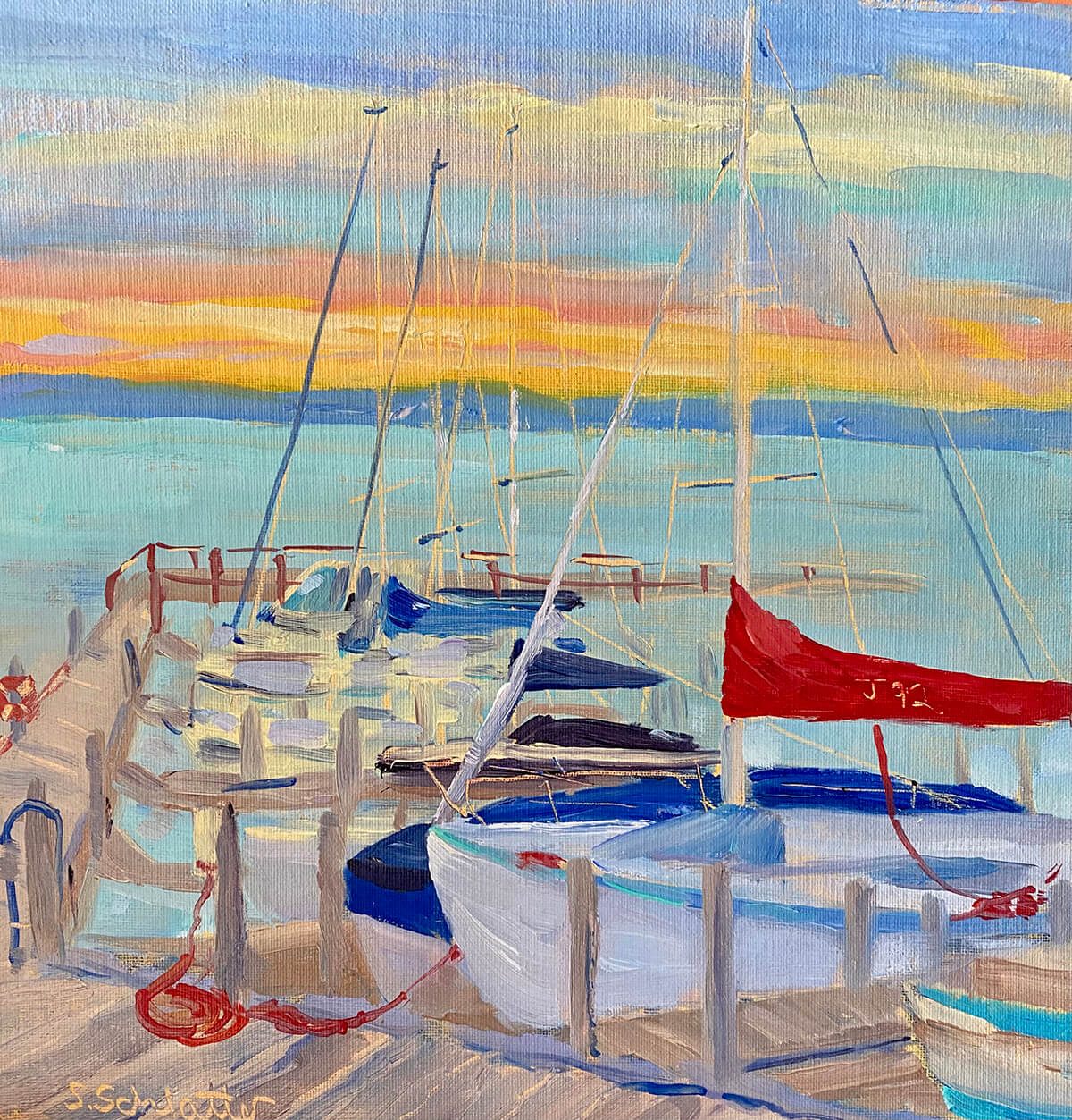 Docked painting by Stephanie Schlatter