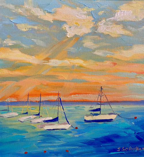 Harbor Life painting by Stephanie Schlatter