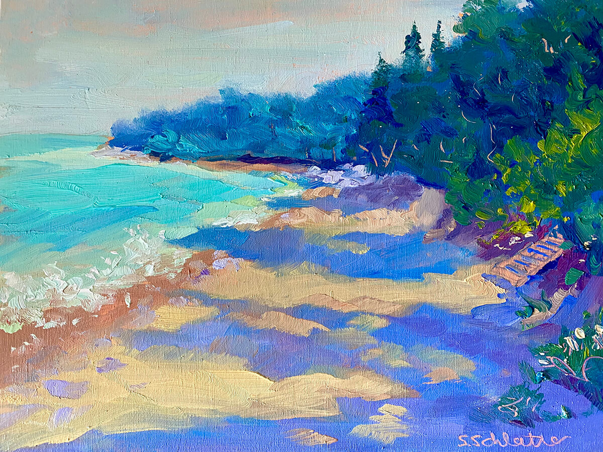 Lakeshore painting by Stephanie Schlatter