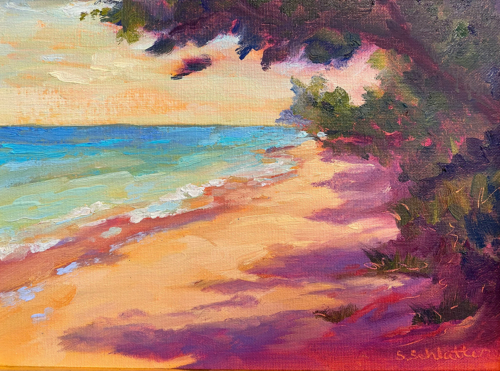 Secret Beach painting by Stephanie Schlatter