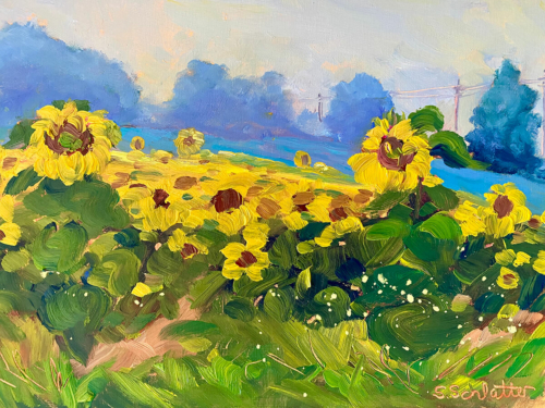 Sunflower painting by Stephanie Schlatter
