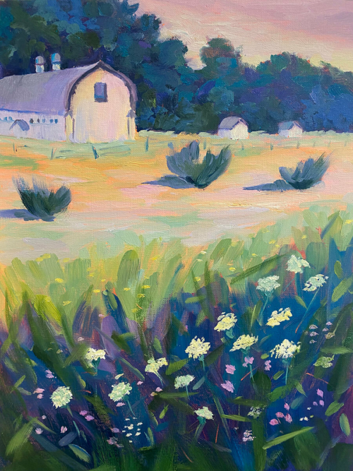 D.H. Day and Wildflowers Painting by Stephanie Schlatter