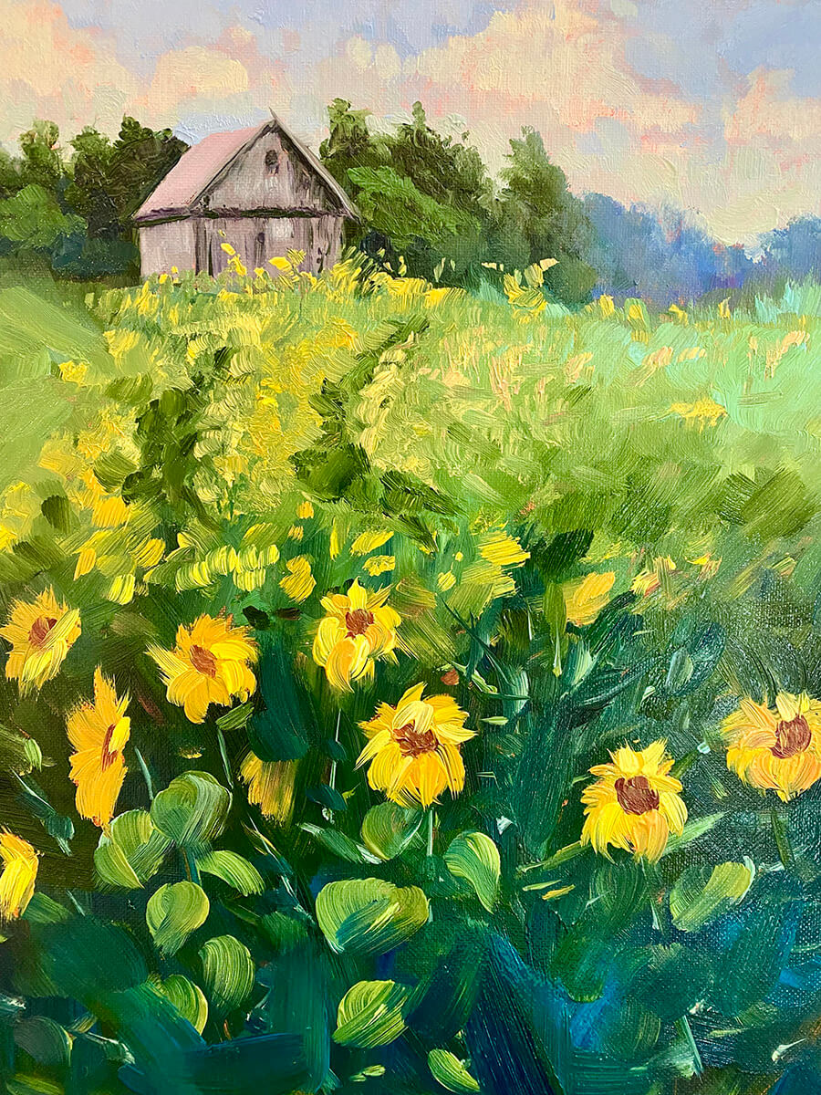 Sunflower Season Painting by Stephanie Schlatter