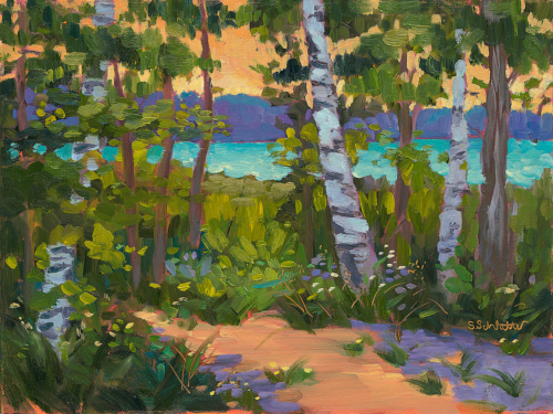The Lake is Around the Bend Painting by Stephanie Schlatter