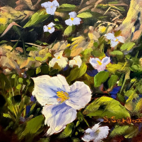Trillium Dreams Painting by Stephanie Schlatter